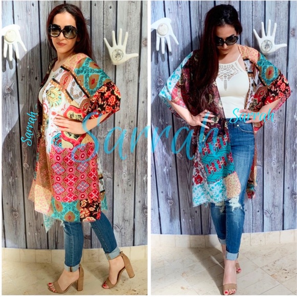 5 Star Rated! Last 1 New Boho Patchwork Kimono Cardigan - Picture 2 of 7